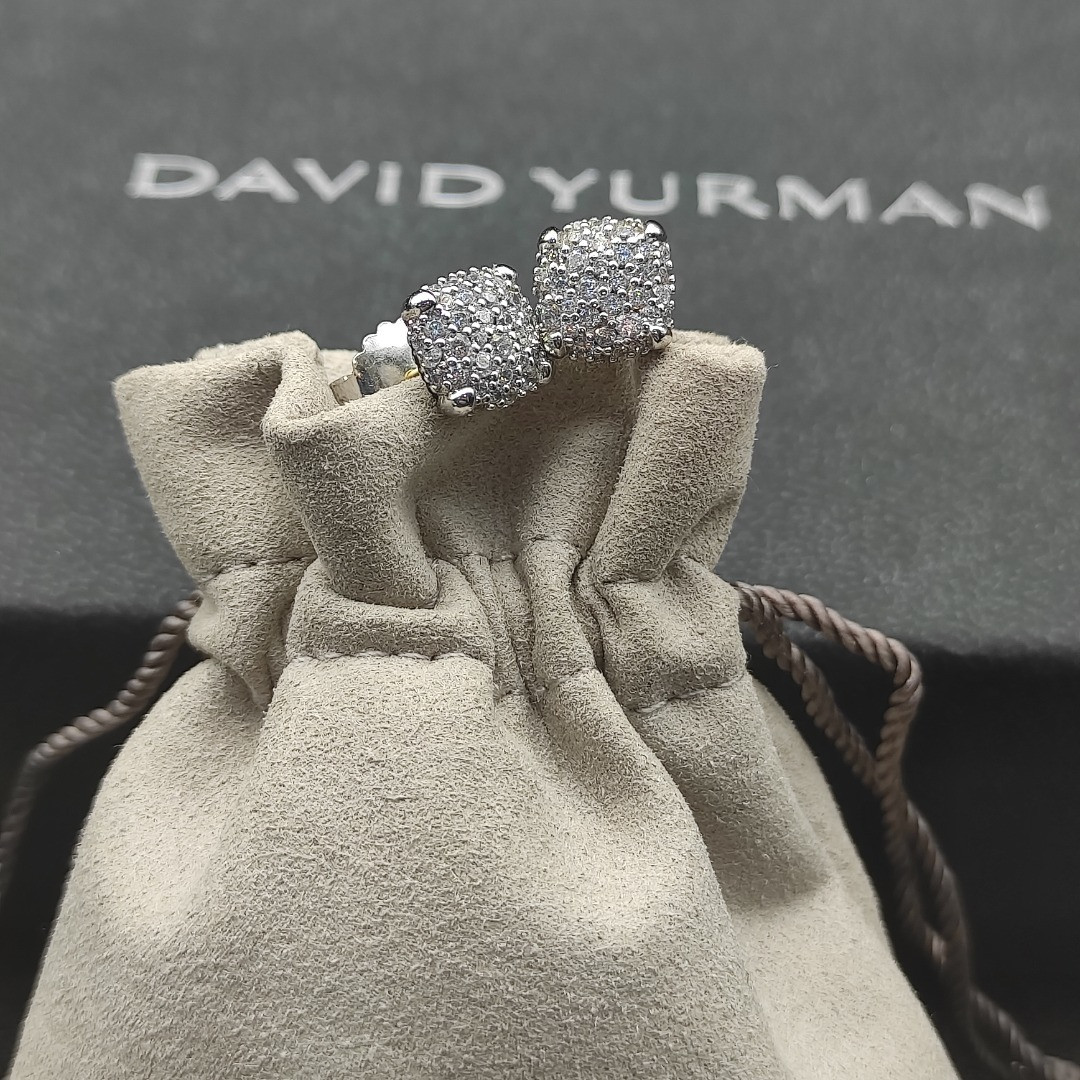 dau1d Yvrm*n 9mm four claws full of d1am0nds earrings