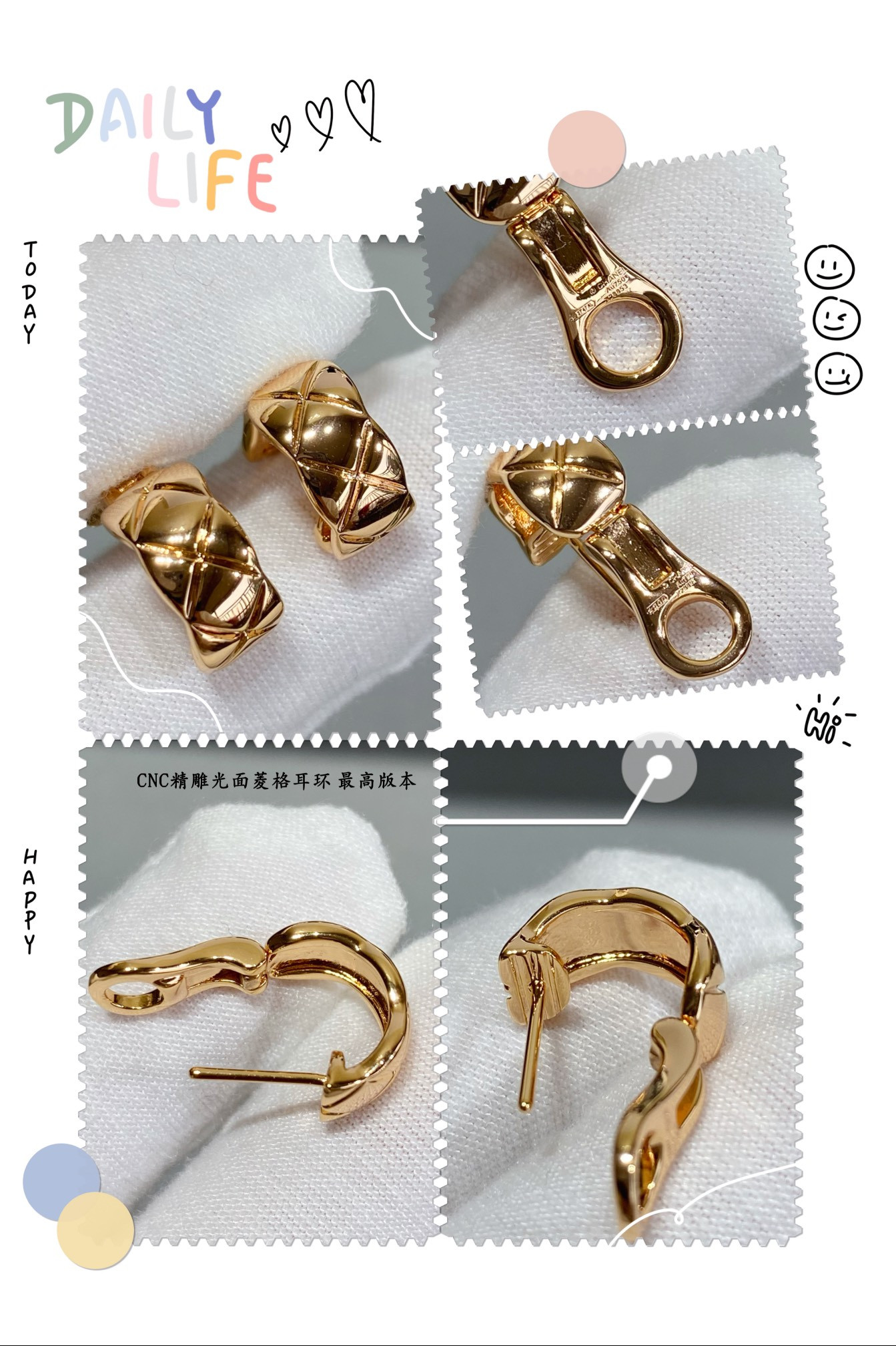 ch**el finely carved D1am0nd surfa*e earrings