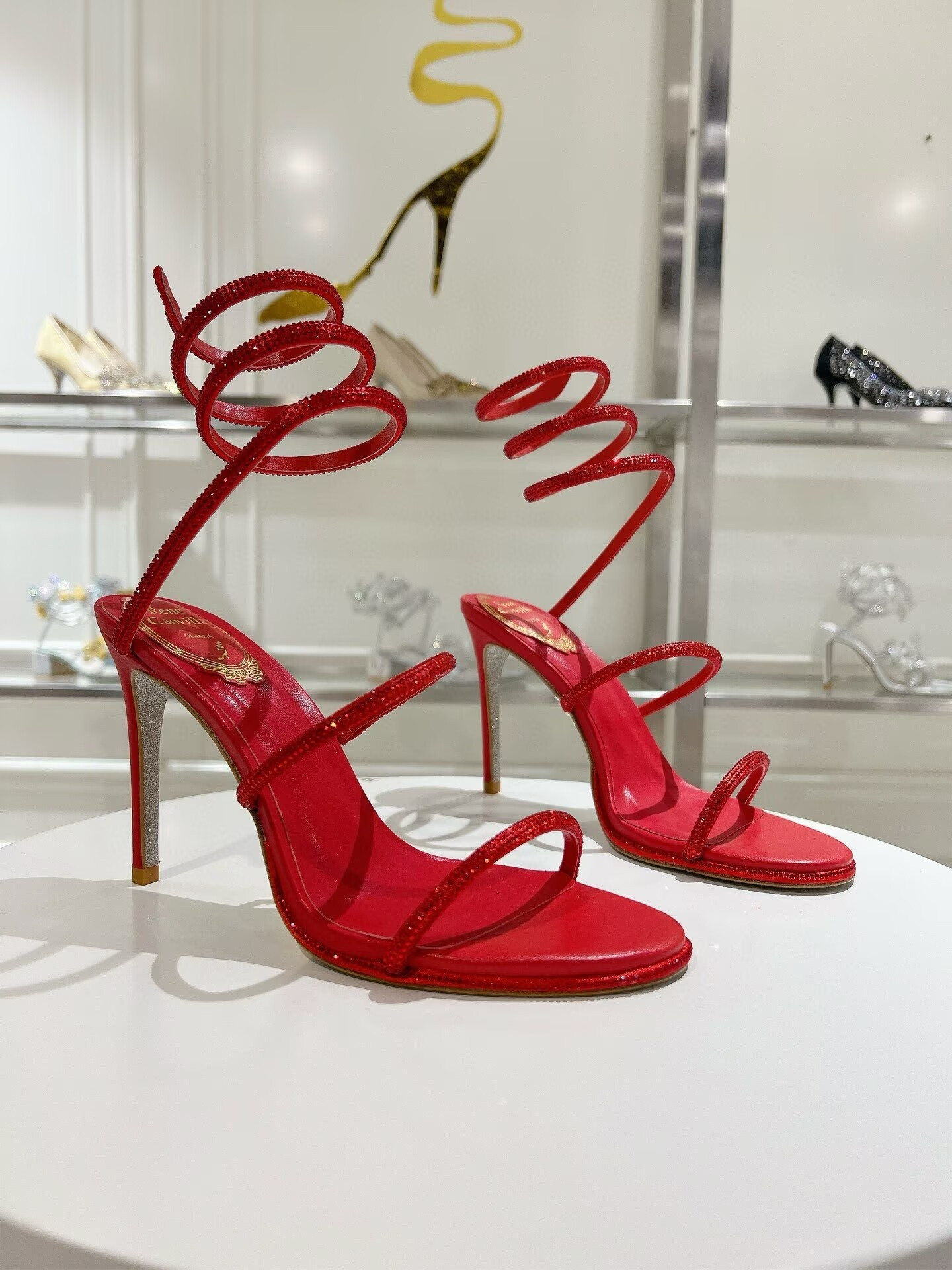 UA RENÉ CAOVILLA MARGOT JEWEL SANDALS SNAKE 95mm