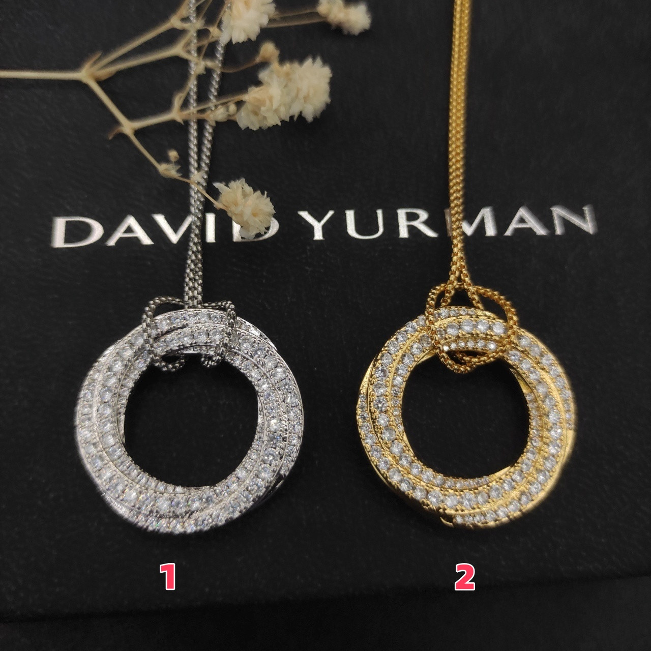 dau1d Yvrm*n 30mm round with full d1am0nds necklace(chain length 90cm chain thickness 1.5mm)