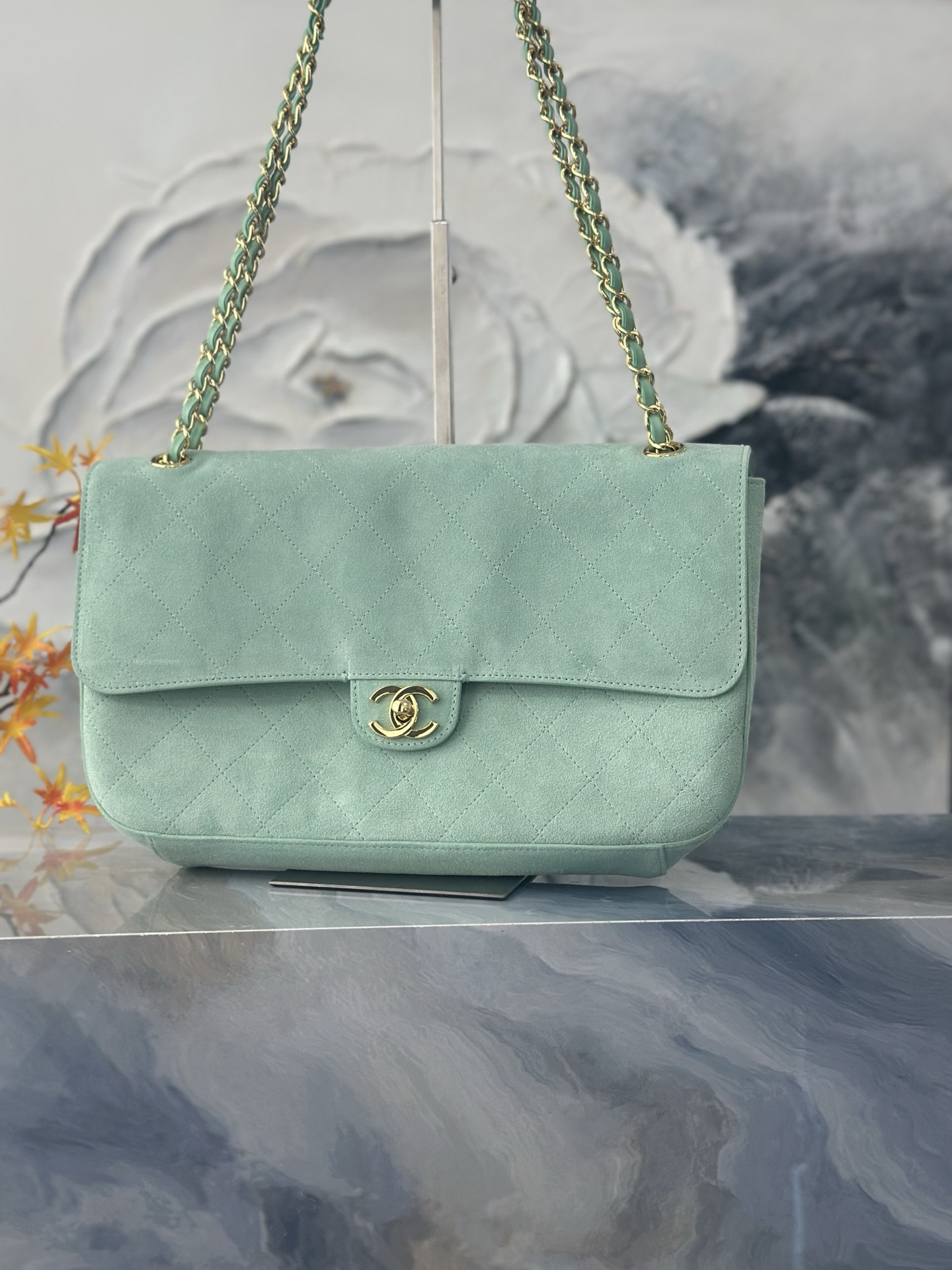 Ch**el maxi flapbag gold hardware as6281 19.5x32x10cm