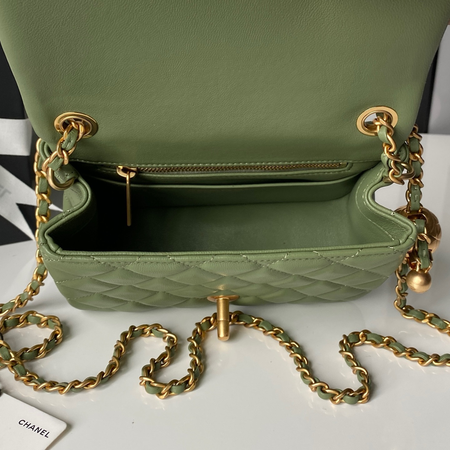 Ch**el MINI FLAP BAG 13.5x17x8cm