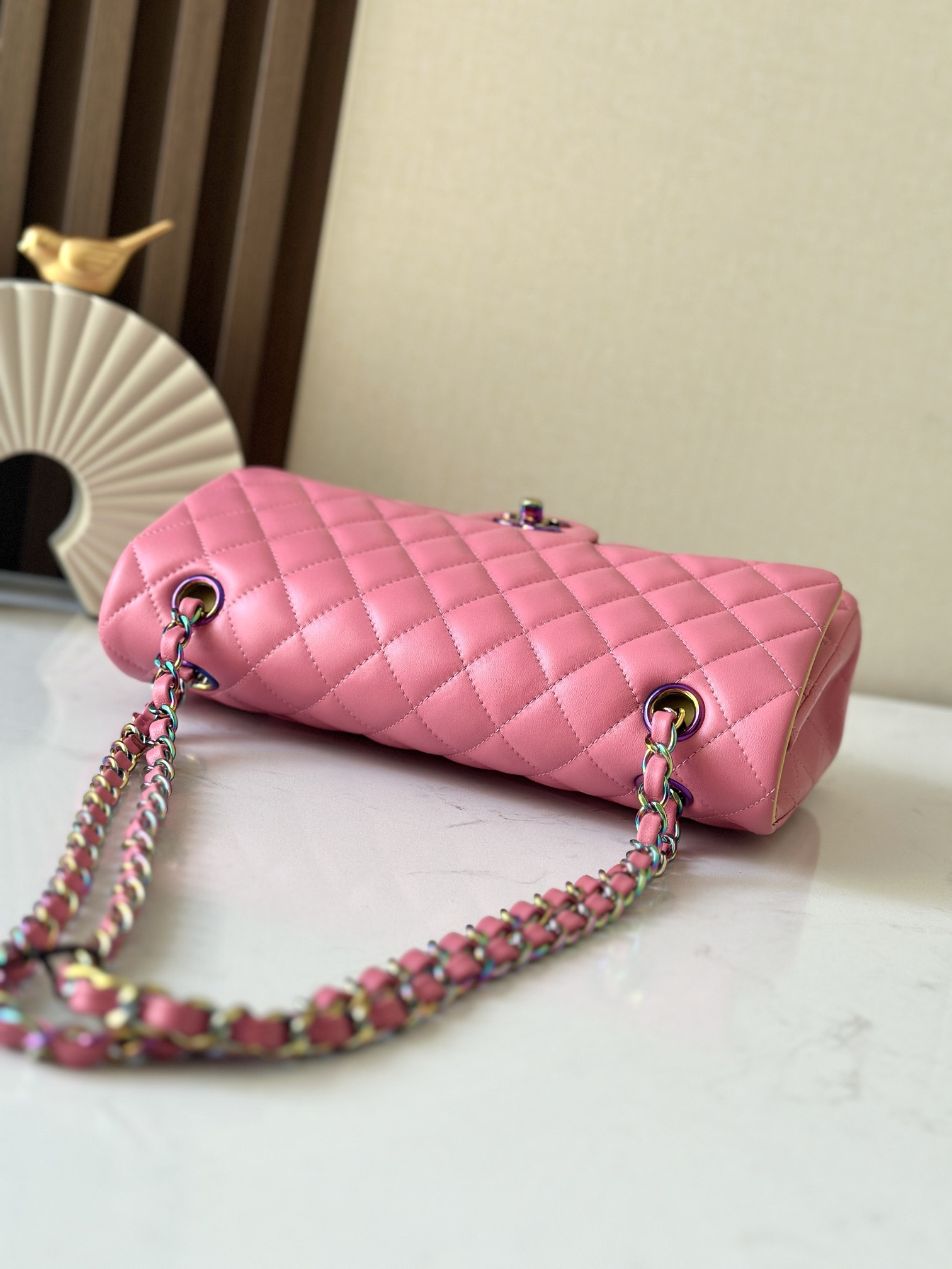 Ch**el classic flap handbag cf 25.5x15x6cm
