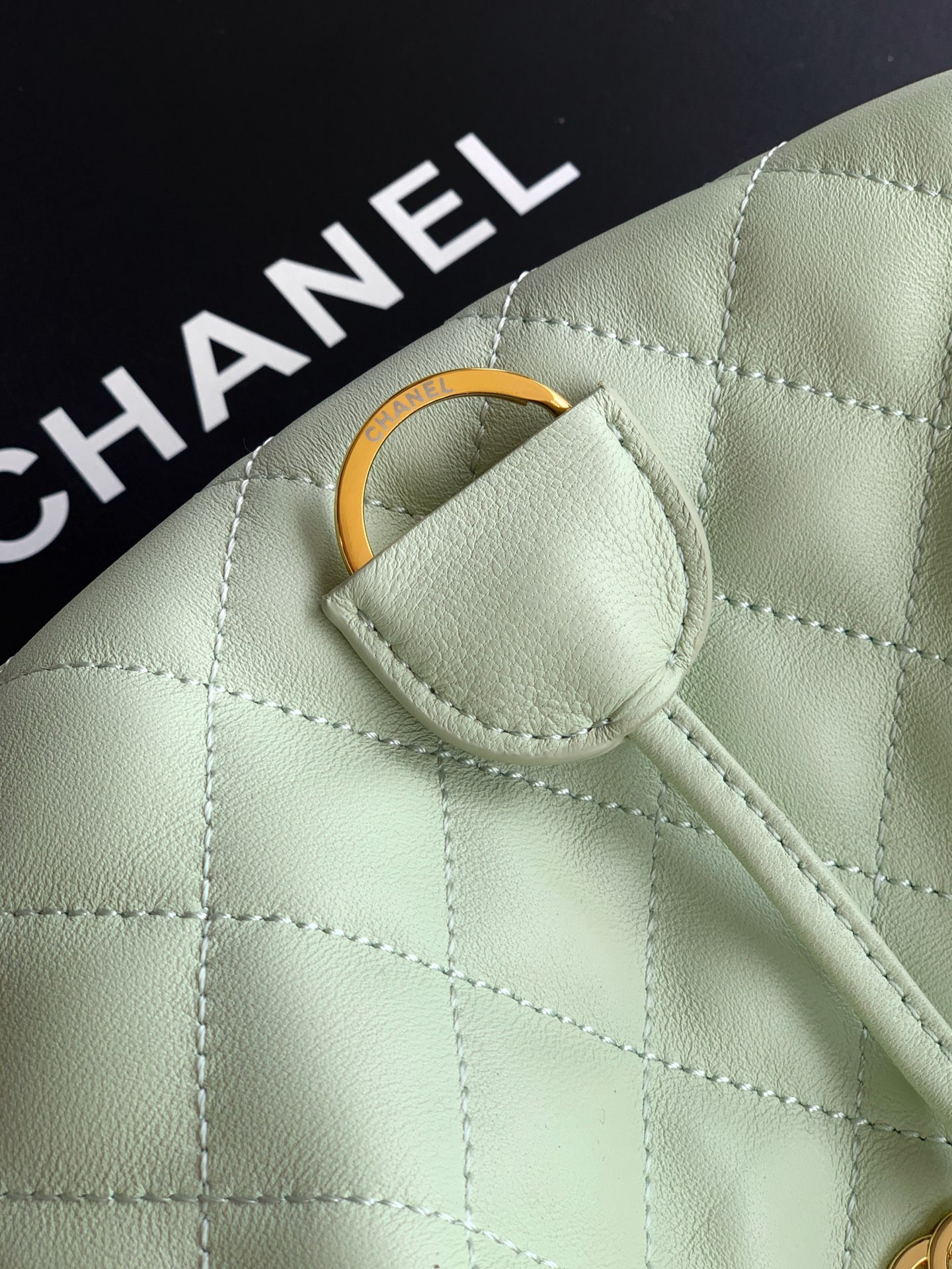 Ch**el clutch with leather strap ap5227 17x22x8cm