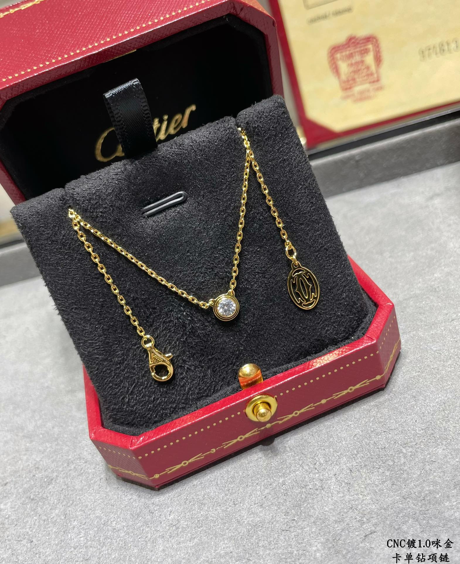 Ca*t1er Single D1am0nd Necklace