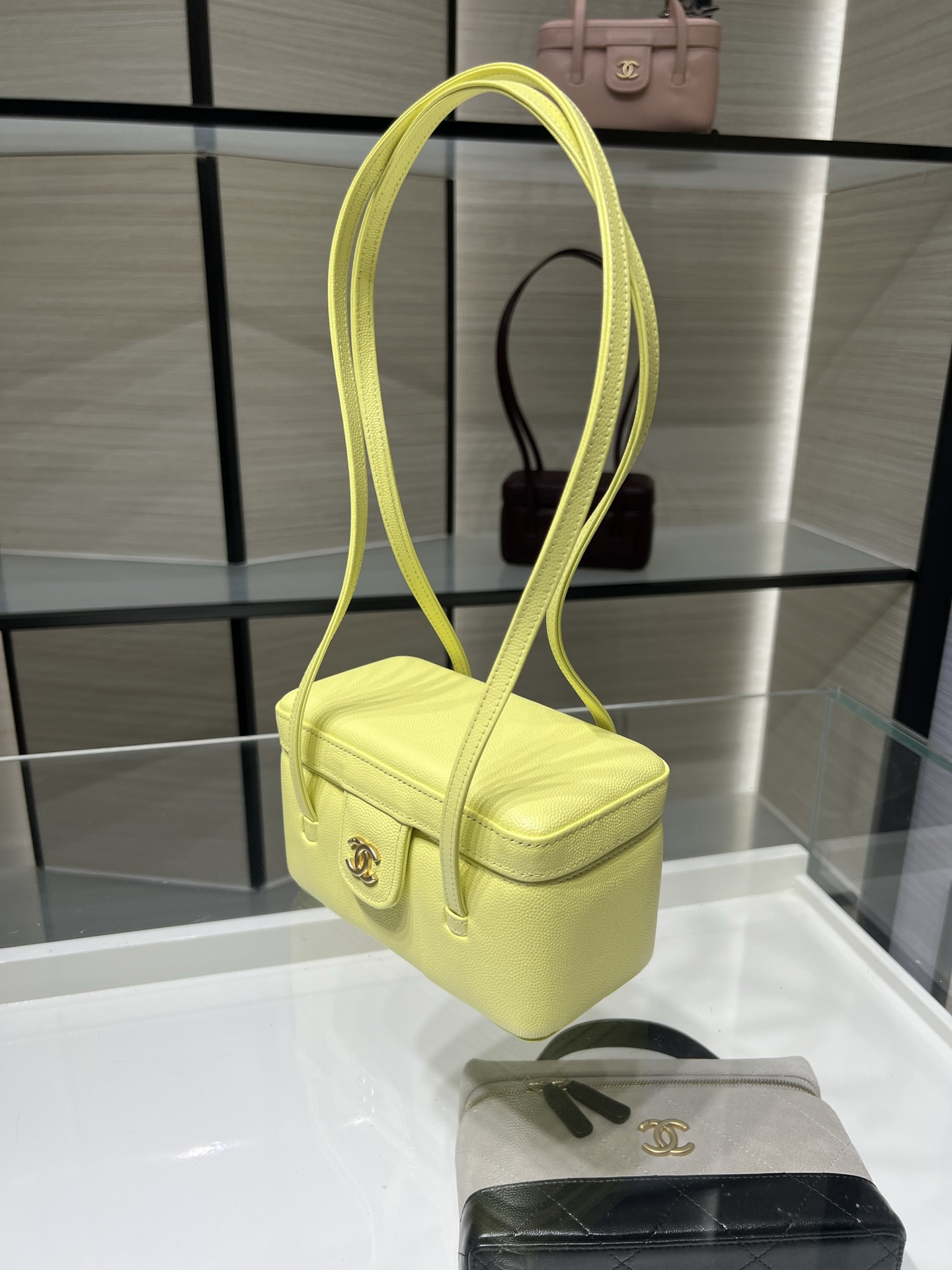 Ch**el preppy coco long box bag ap5067 17x9.5x8cm
