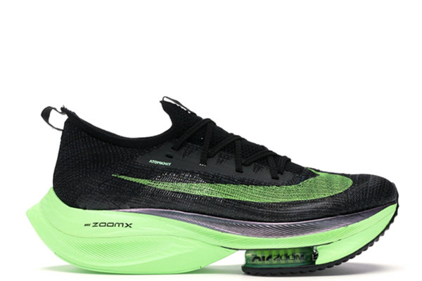UA NIKE AIR ZOOM ALPHAFLY NEXT% BLACK ELECTRIC GREEN