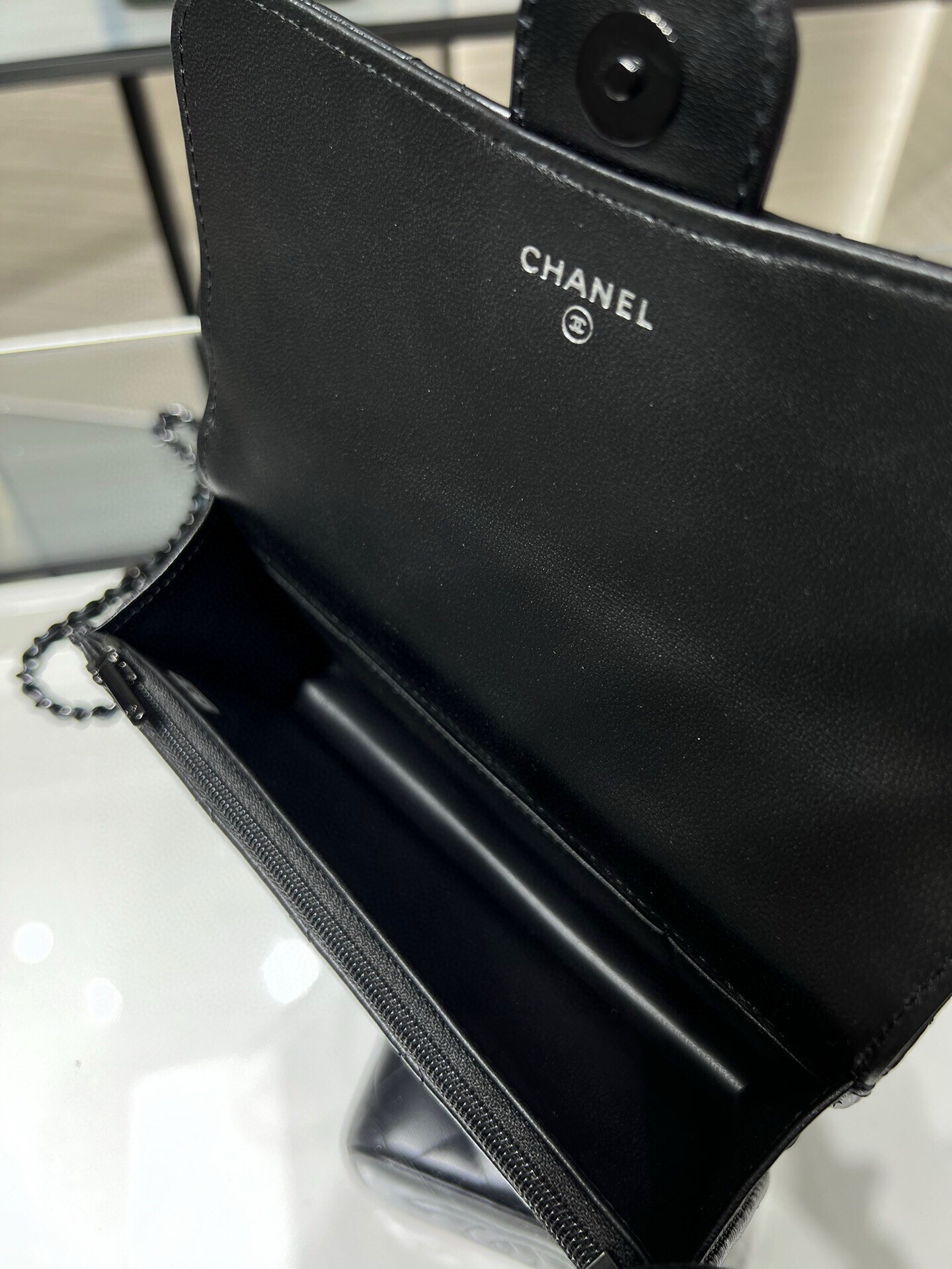 Ch**el classic handbag with top handle 17x9x3cm