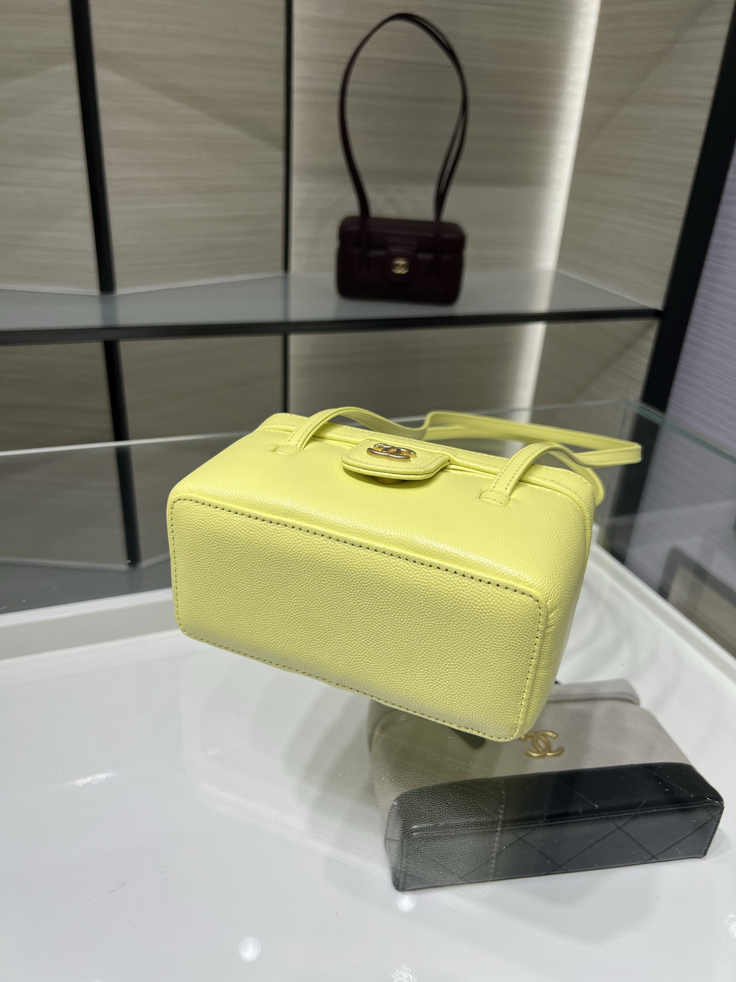 Ch**el preppy coco long box bag ap5067 17x9.5x8cm
