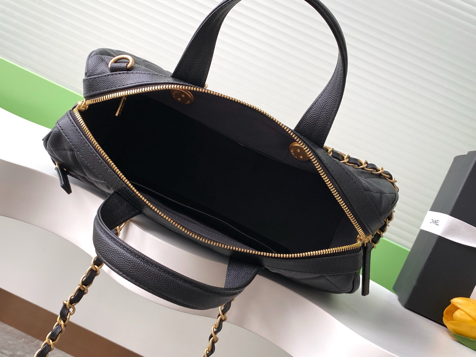 Ch**el large bowling bag as5579 17x31x13cm