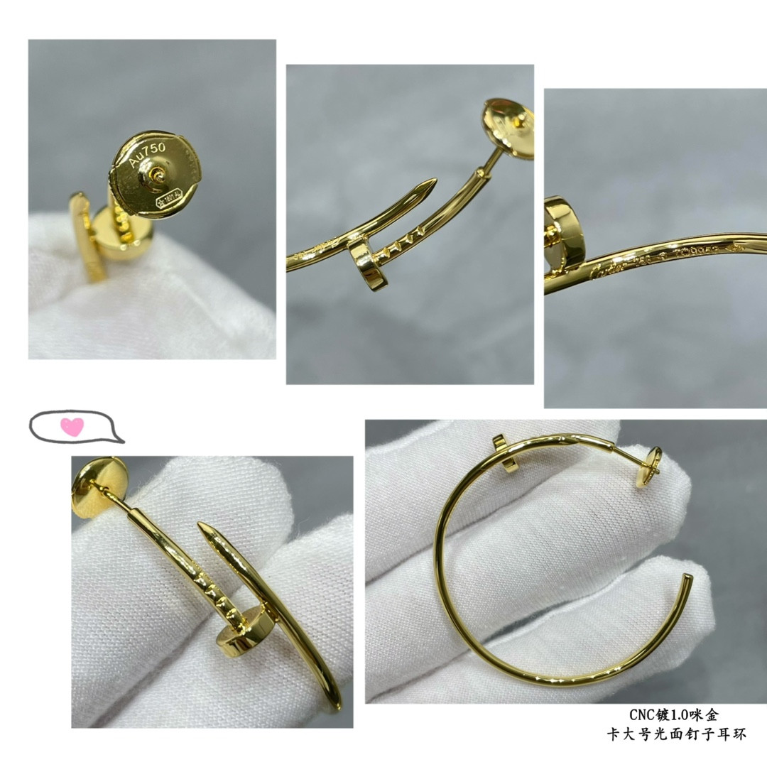Ca*t1er Large size smooth nail Earrings