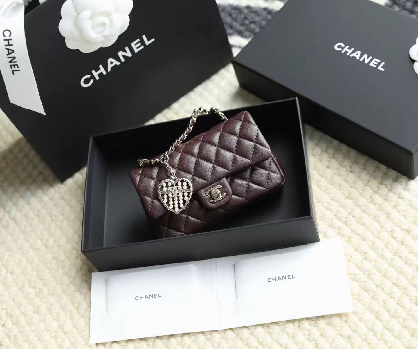 Ch**el classic mini bag with hook 8x12.5x5cm