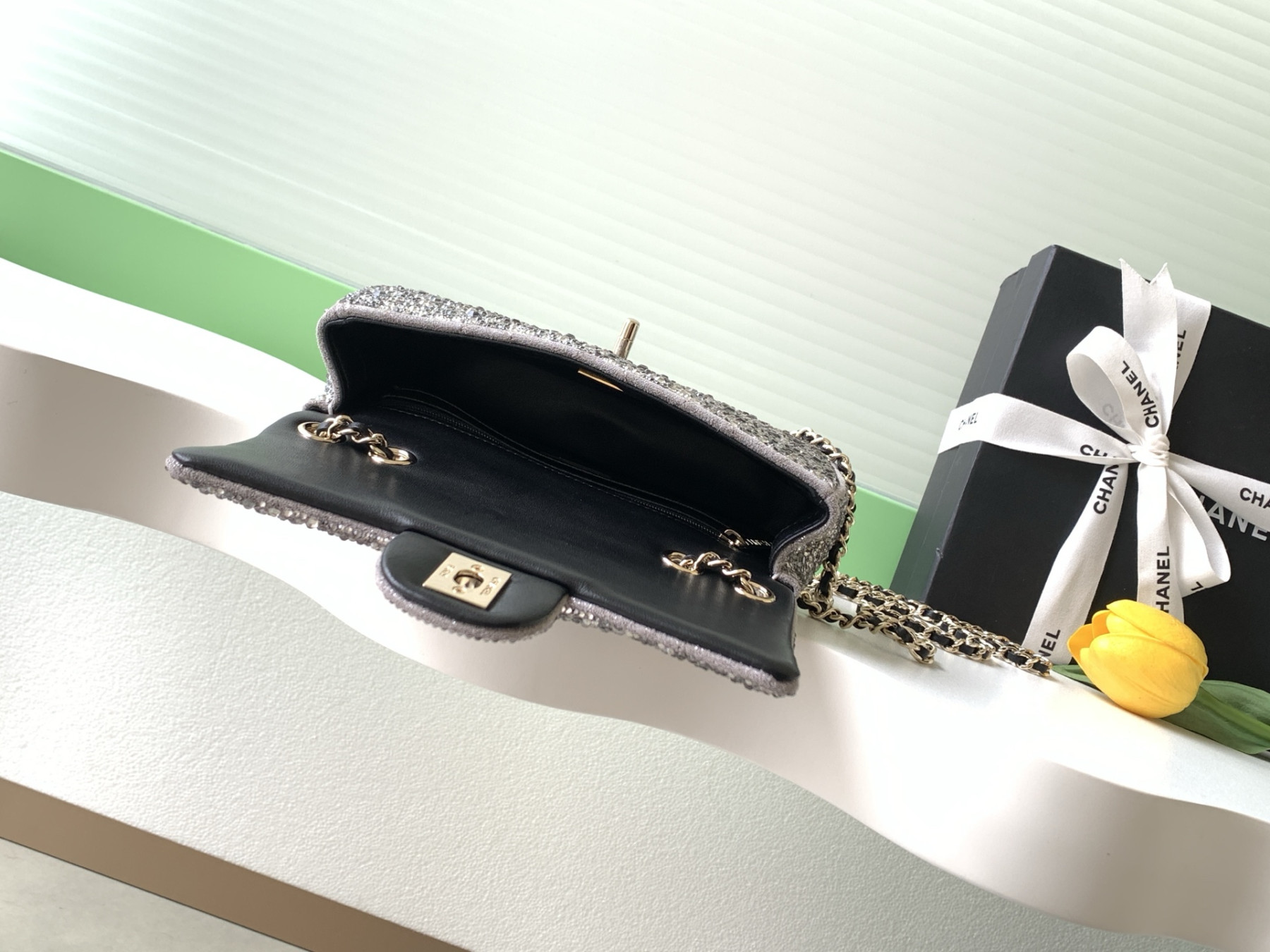 Ch**el evening flap bag as4297 13x21x8cm
