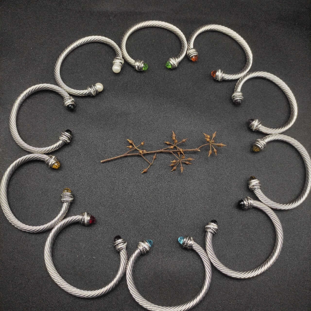 dau1d Yvrm*n 7mm rotating d1am0nd setting bracelet (wrist circumference 15-20cm)