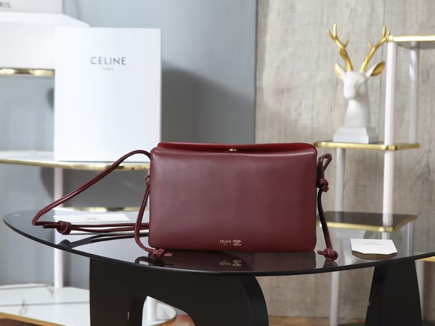 Ce1i*e trio flap in smooth lambskin 22.5x13x3.5cm