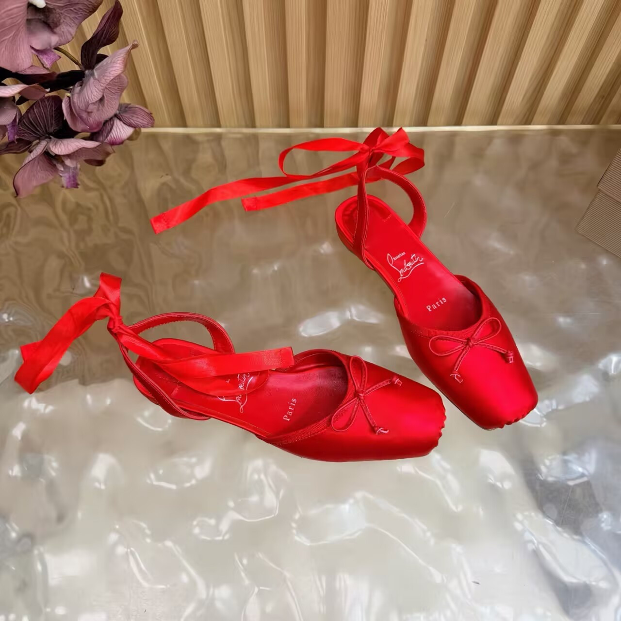 ua Chr1st1an louboutin cassia lace up ballerina