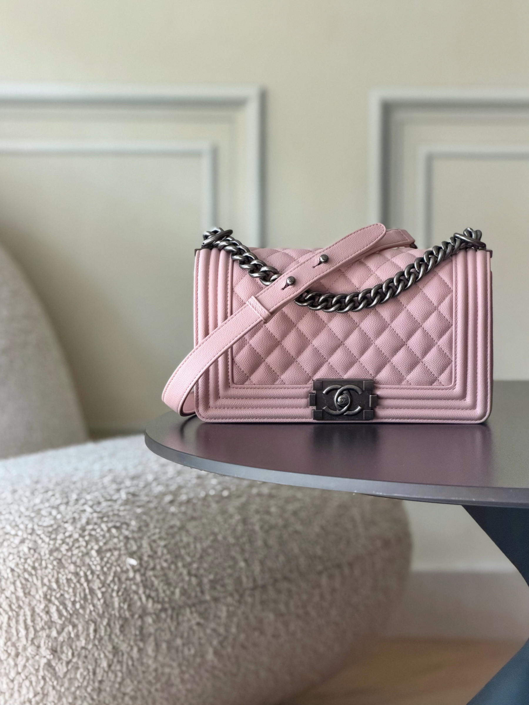 Ch**el Boy Handbag 15x25x9cm