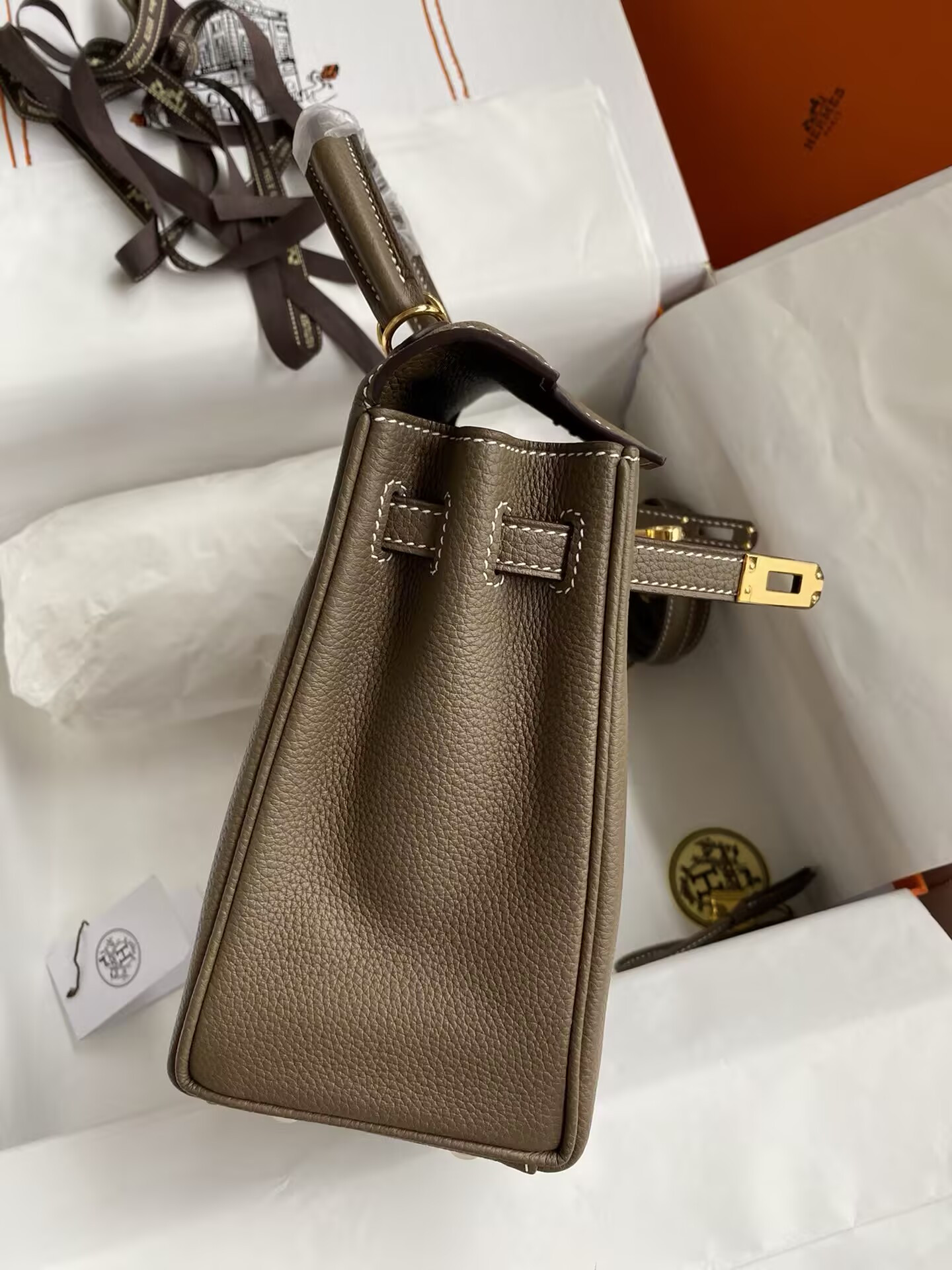 H**mes Kelly Silver-tone Hardware 25 28