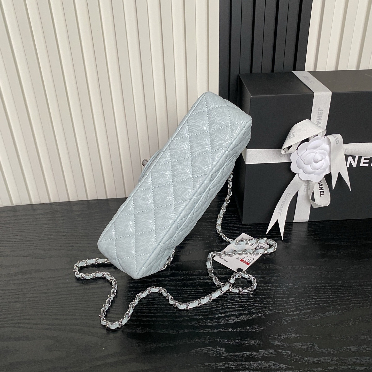 Ch**el flap bag with top handle as5702 22.5x13.5x6cm