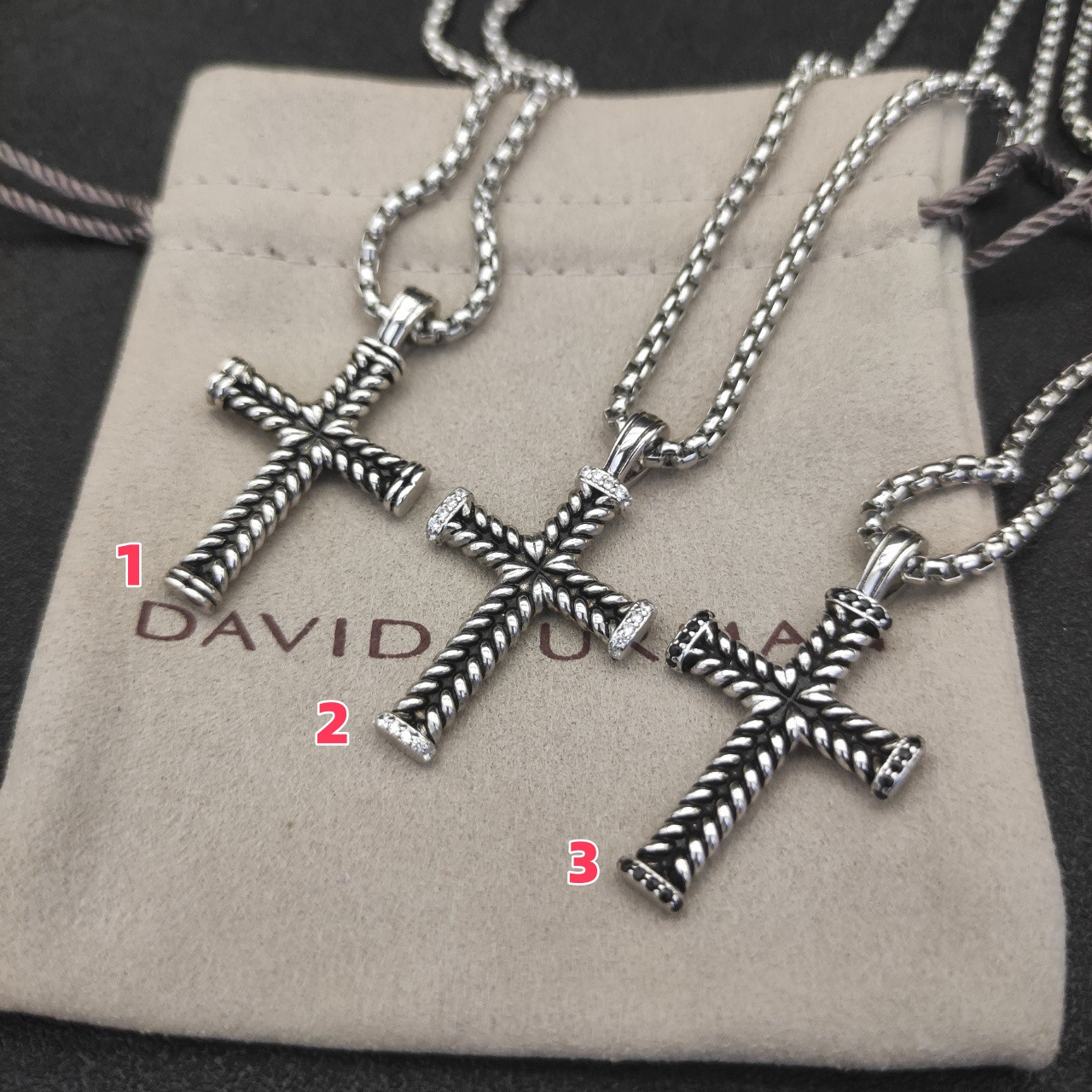 dau1d Yvrm*n cross necklace(chain length 50+5cm delay chain chain thickness 3mm)