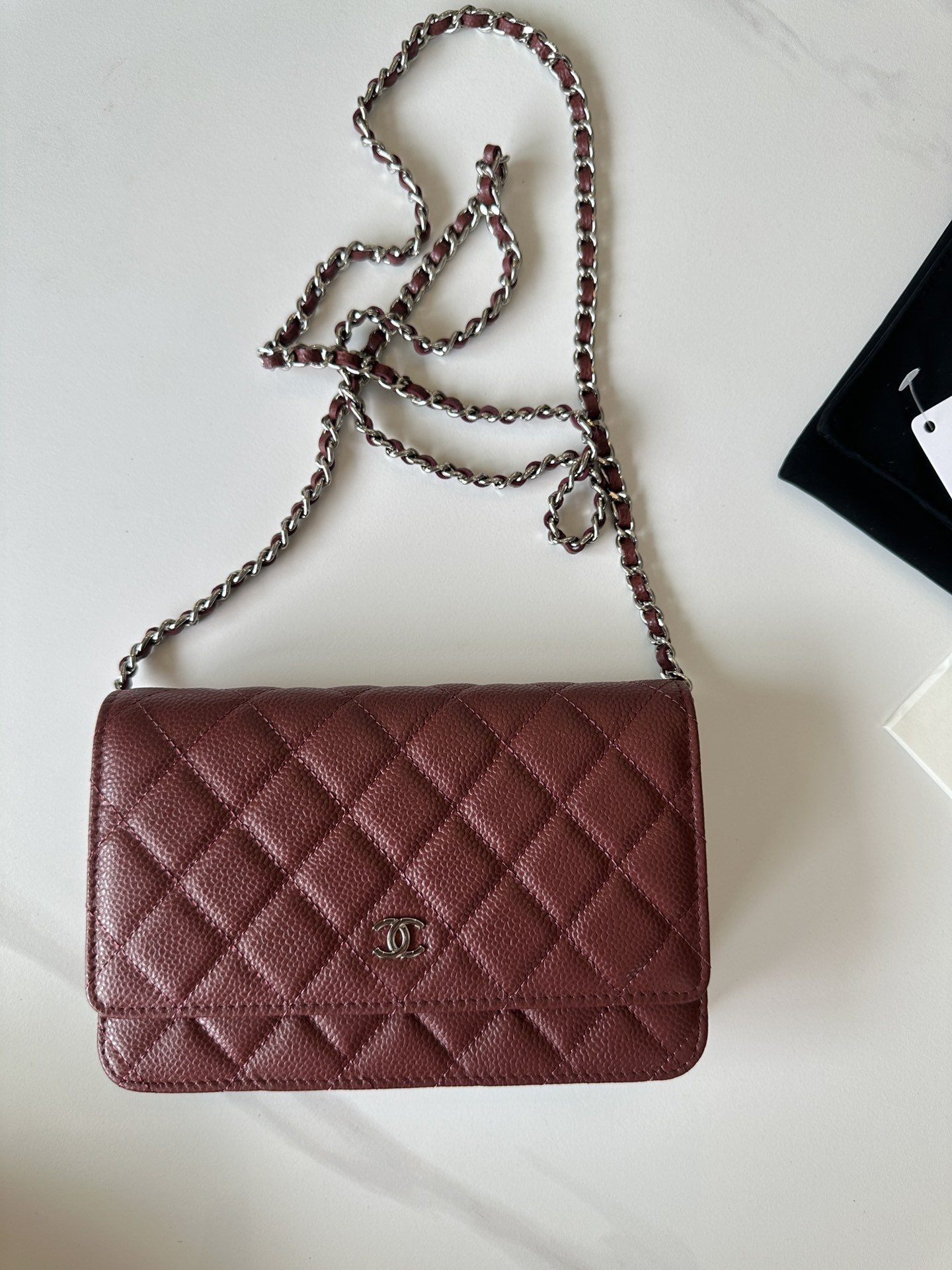 Ch**el woc classic wallet on chain 12.3x19.2x3.5cm