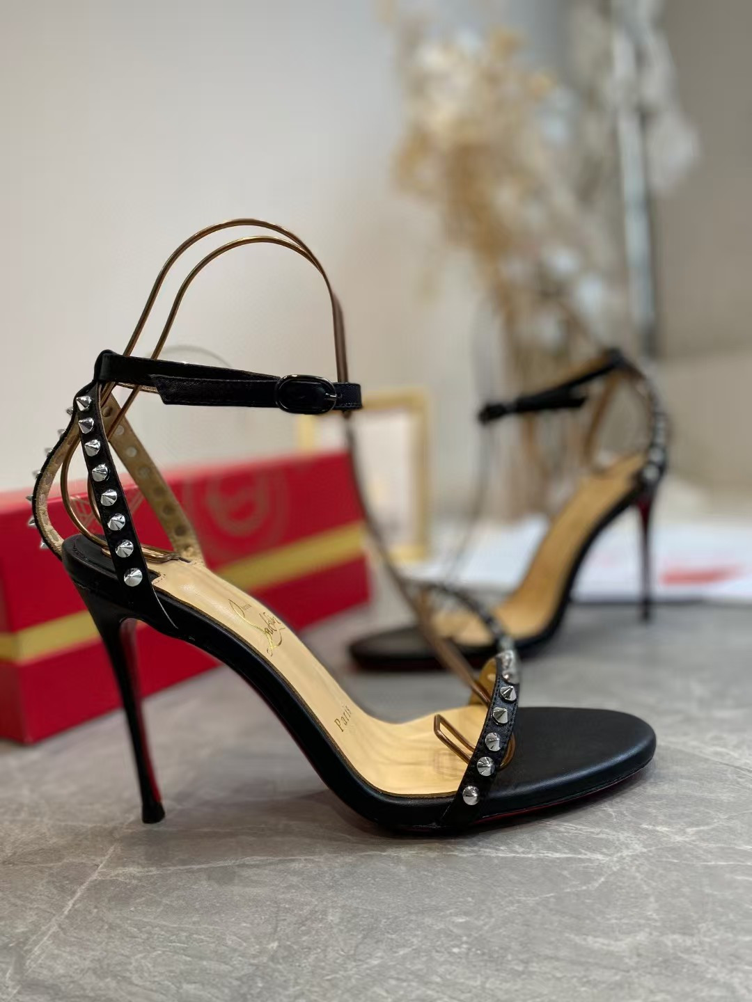 UA Chr1st1an Louboutin So Me Spike Strappy Sandals