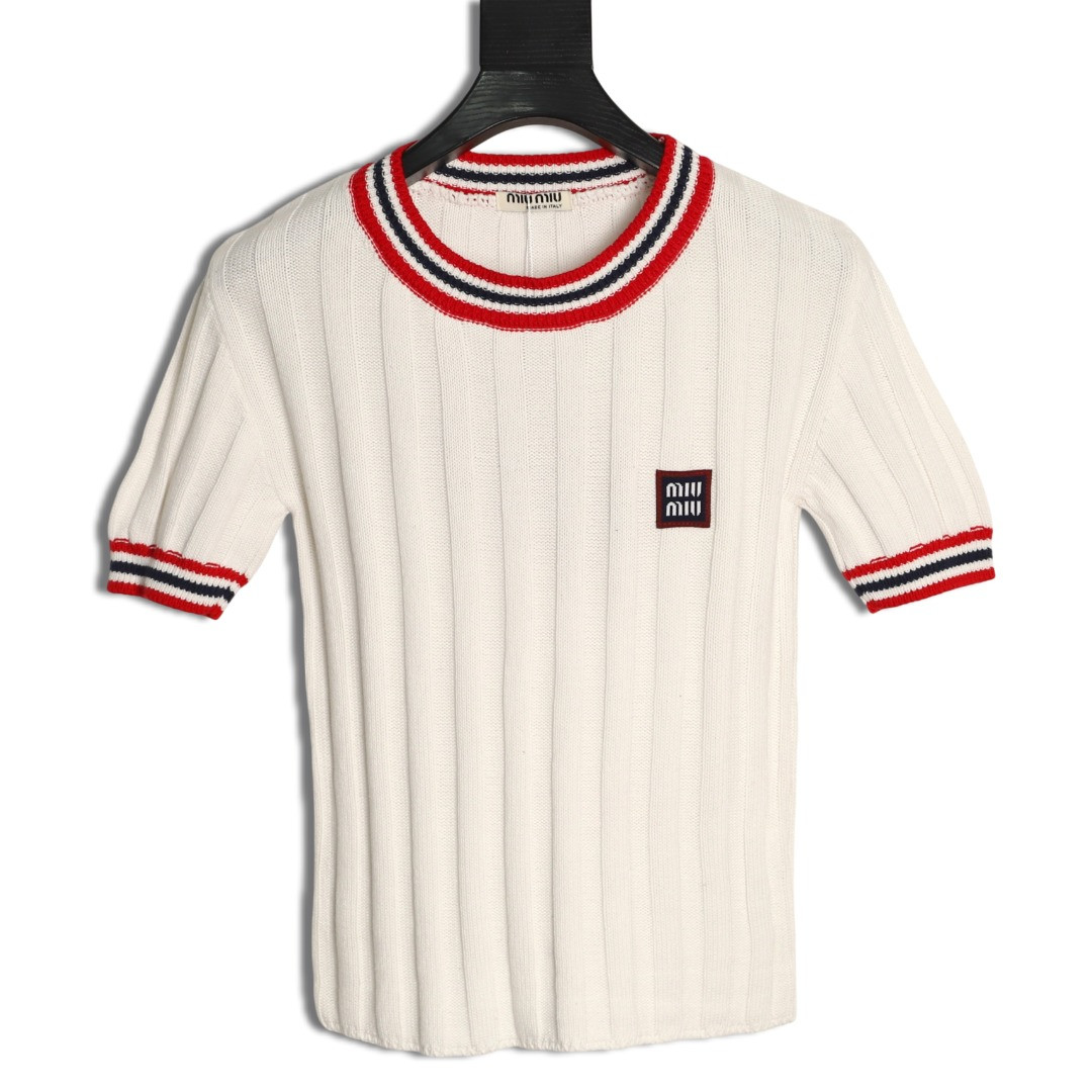 M1v M1v 26ss women's knitting short-sleeved t-shirt(one size fits all)