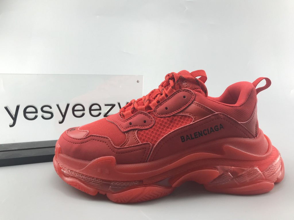 UA TRIPLE S CLEAR SOLE TRAINERS RED