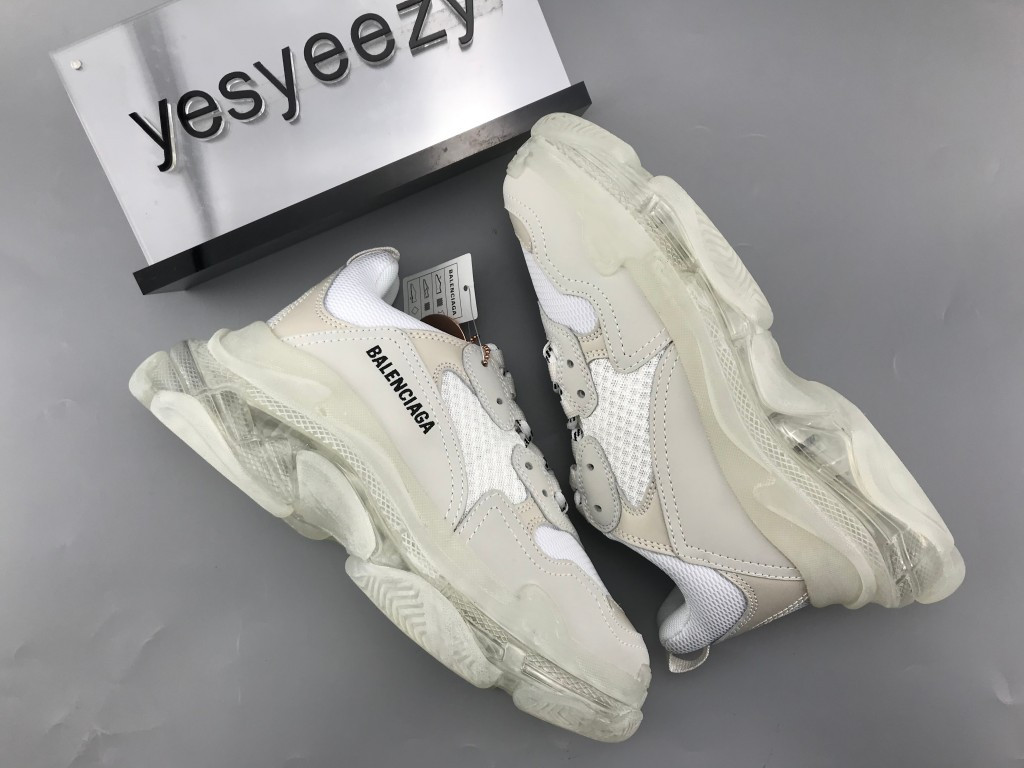 UA TRIPLE S CLEAR SOLE TRAINERS WHITE