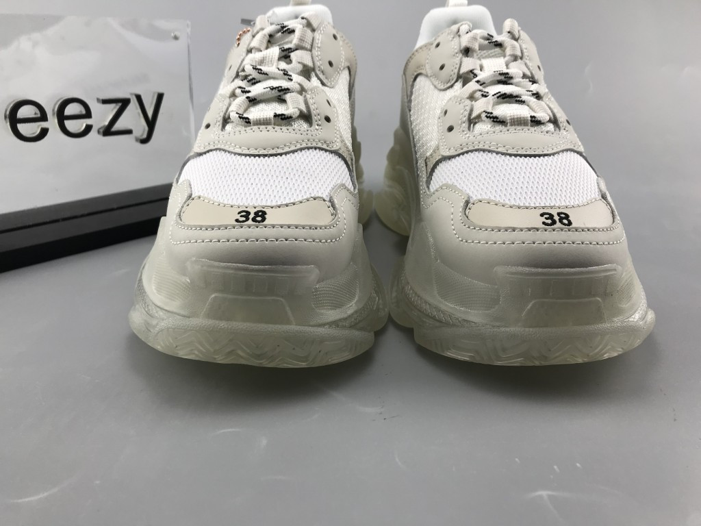 UA TRIPLE S CLEAR SOLE TRAINERS WHITE
