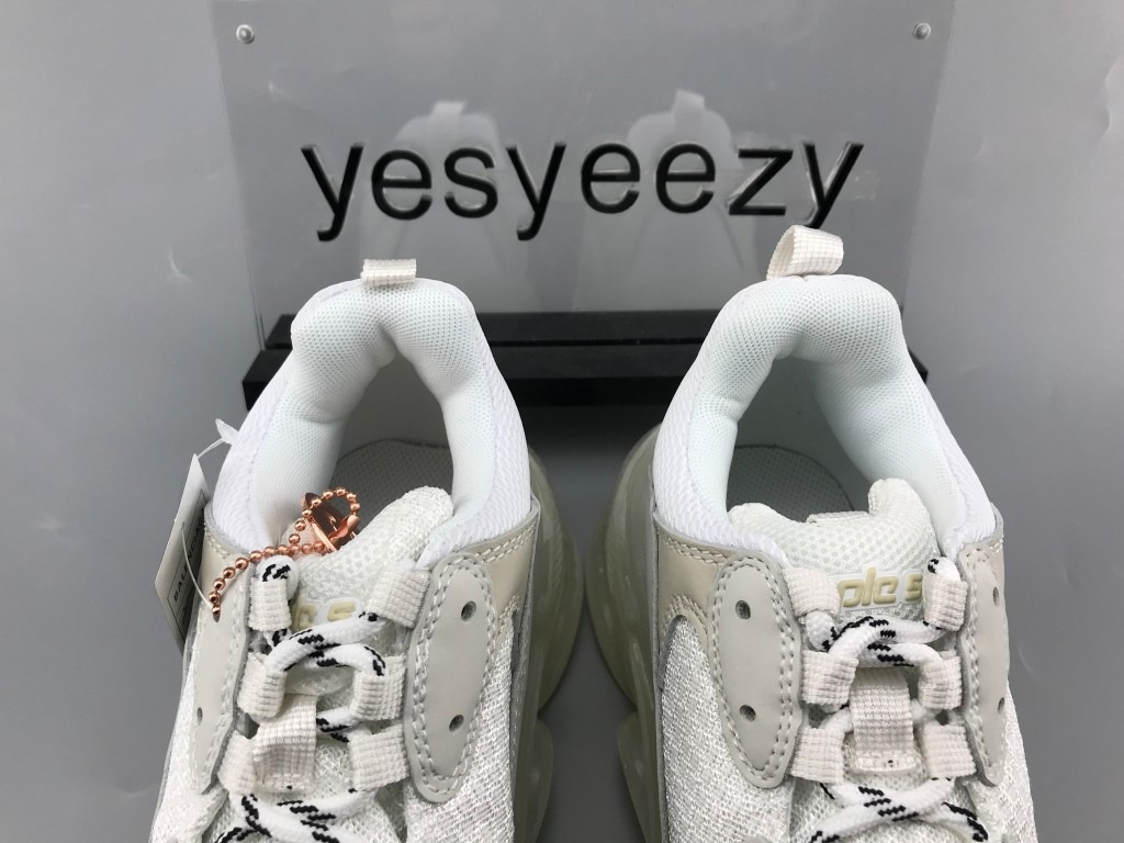 UA TRIPLE S CLEAR SOLE TRAINERS WHITE