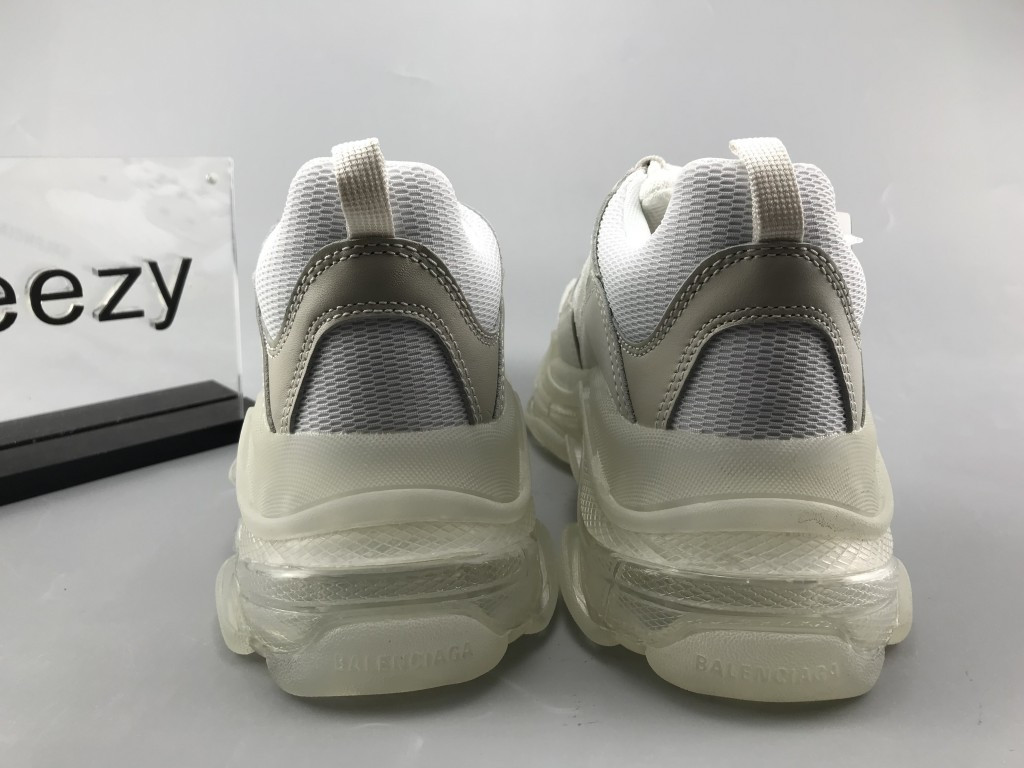 UA TRIPLE S CLEAR SOLE TRAINERS WHITE