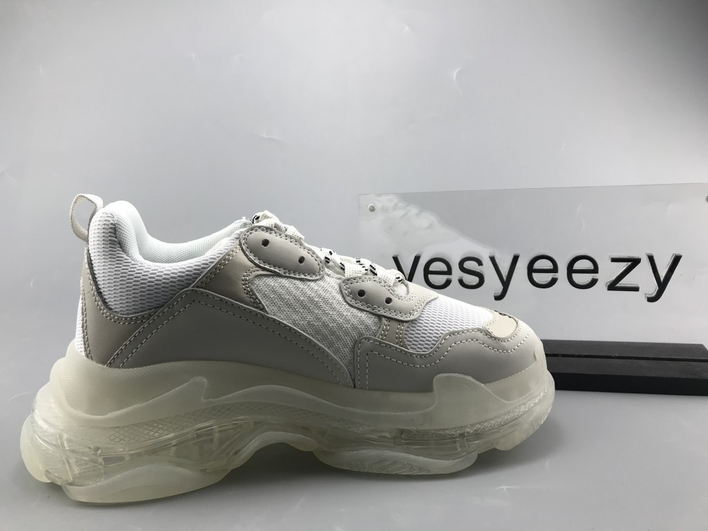 UA TRIPLE S CLEAR SOLE TRAINERS WHITE