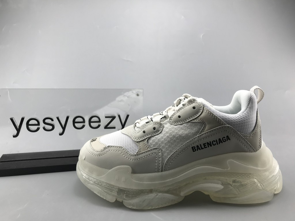 UA TRIPLE S CLEAR SOLE TRAINERS WHITE