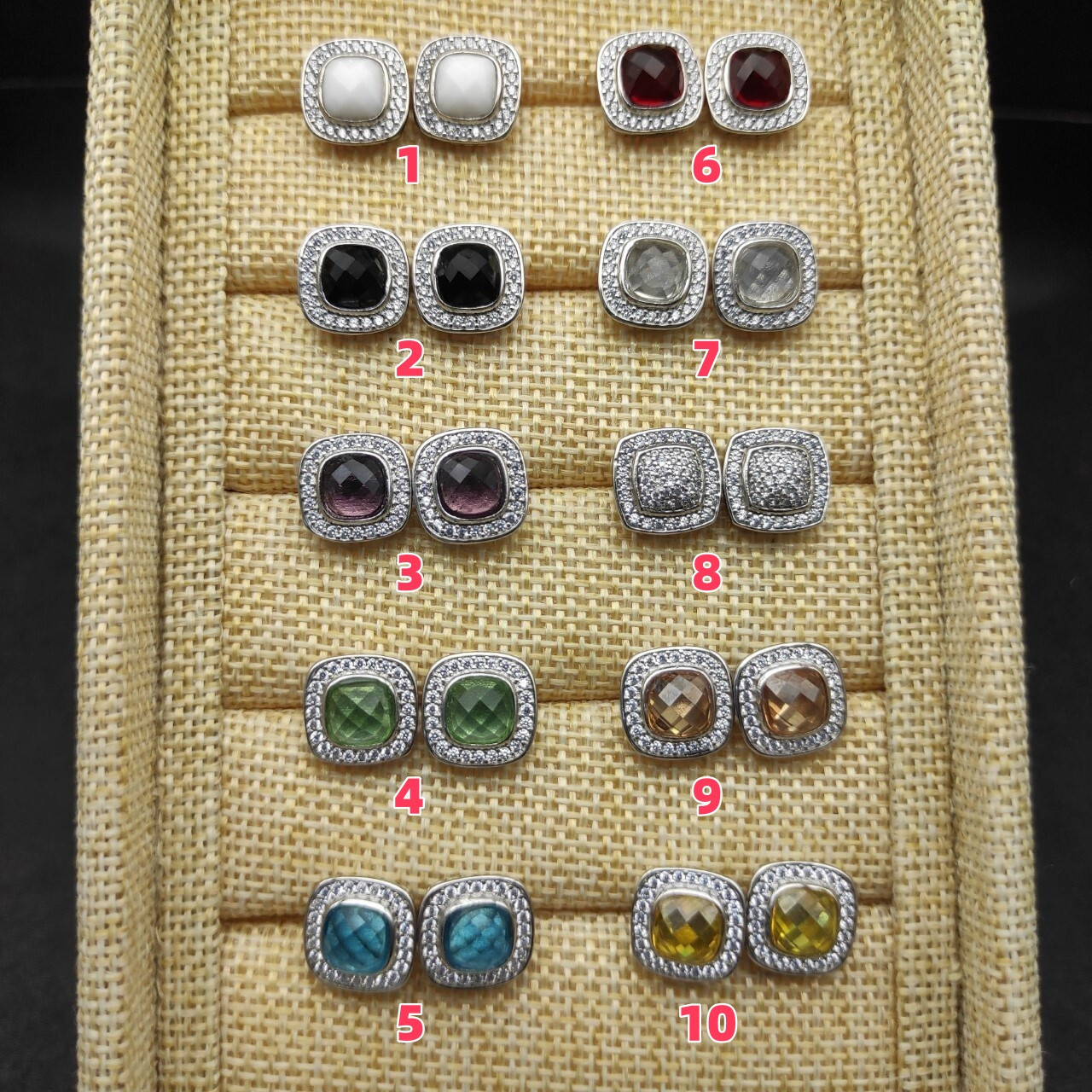 dau1d Yvrm*n square d1am0nd earrings