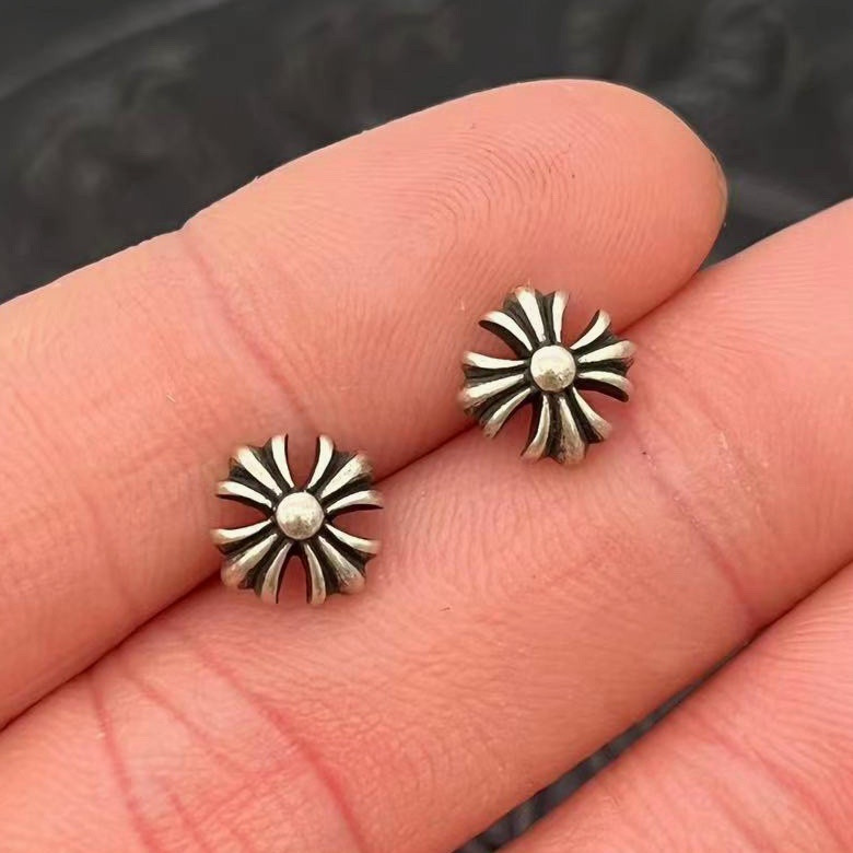 Ch*0me He**ts Cross Stud Earrings