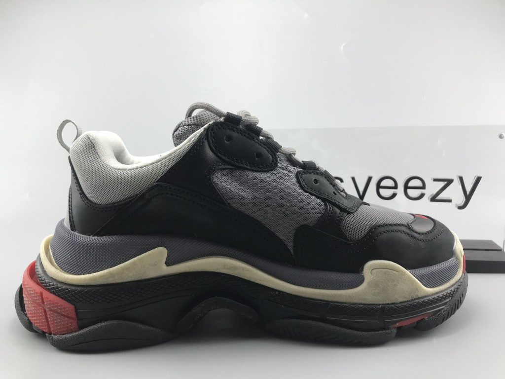 UA TRIPLE S TRAINERS DARK GREY RED WHITE