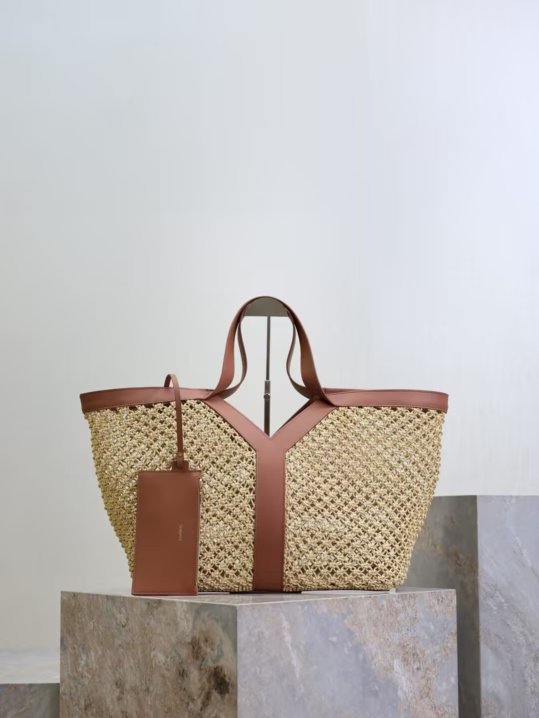 Y51 y-shaped raffia tote bag 50x33x16cm
