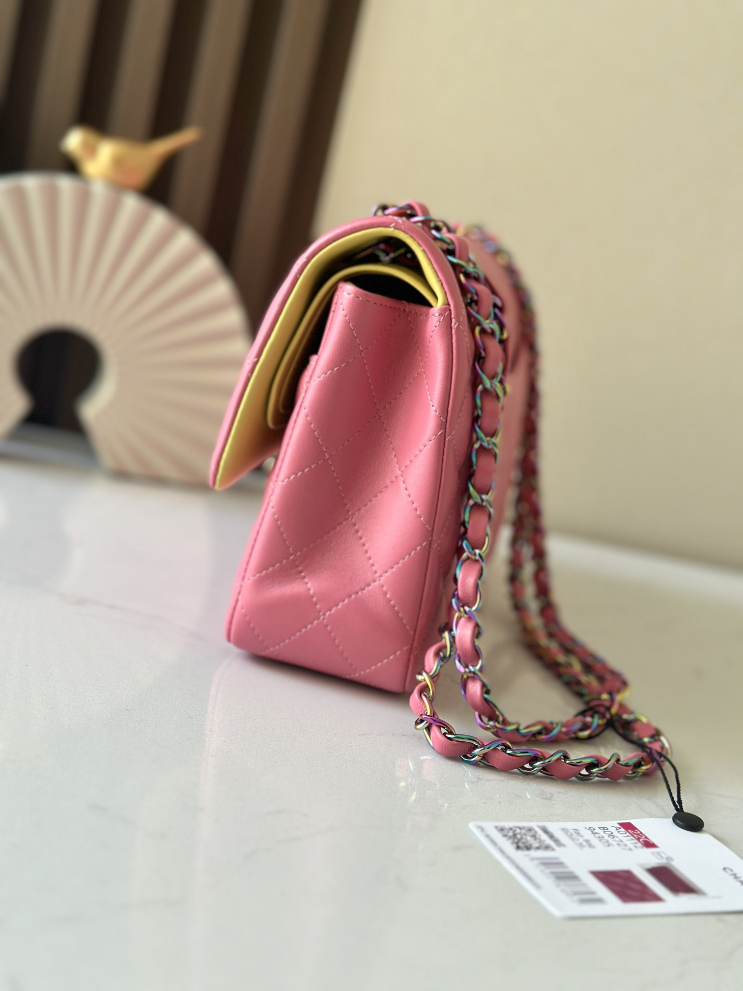 Ch**el classic flap handbag cf 25.5x15x6cm