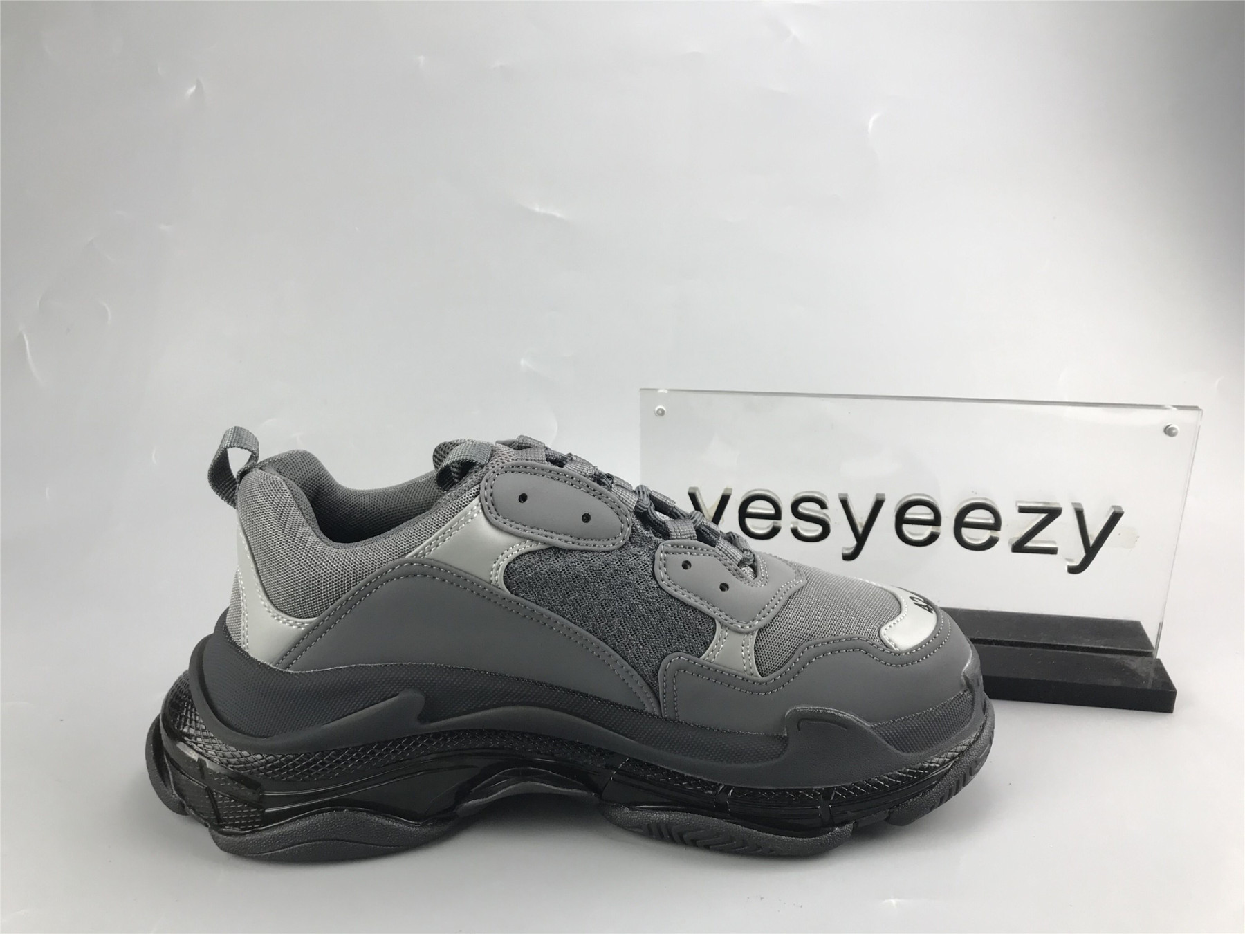UA TRIPLE S CLEAR SOLE SNEAKER BLACK ASH