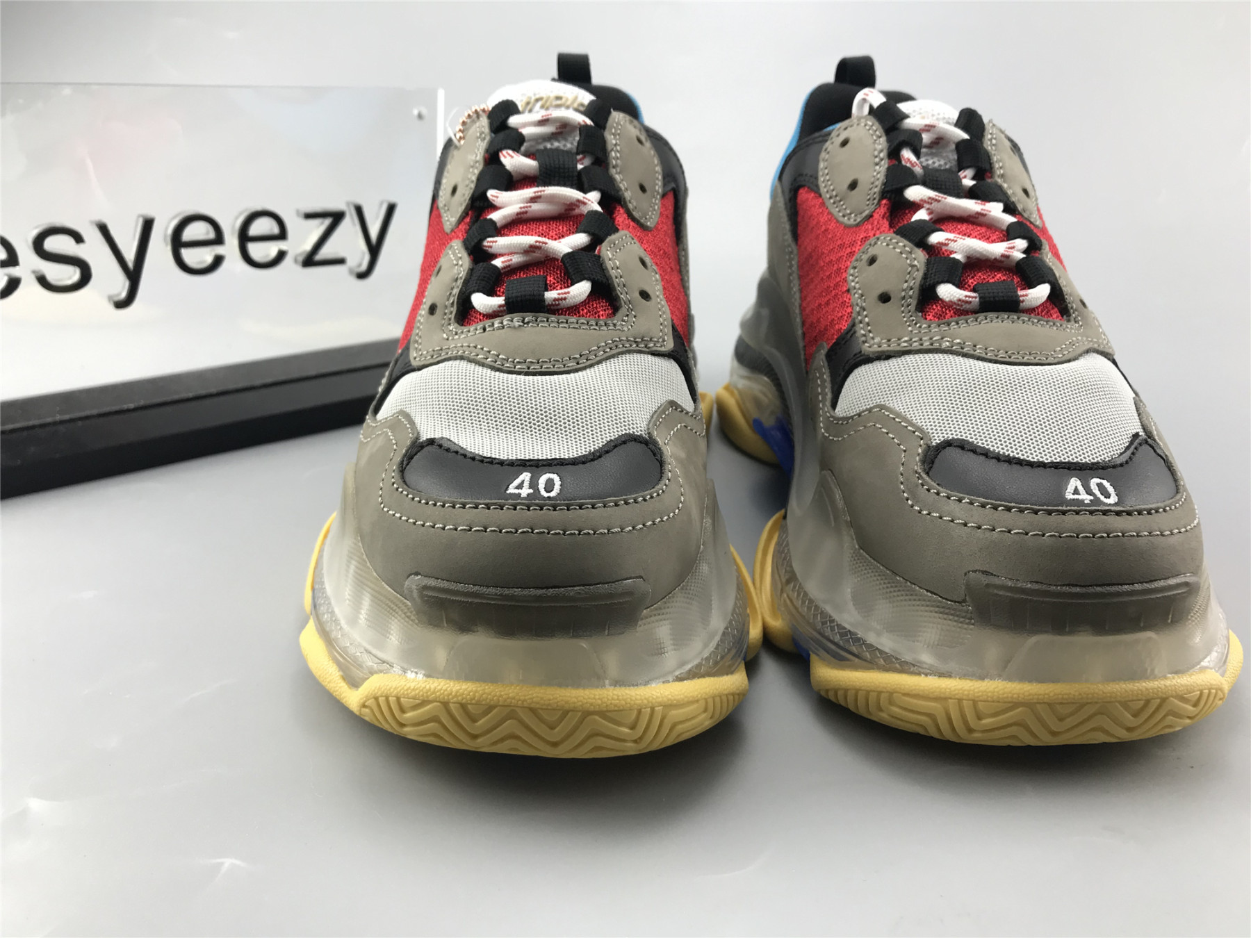UA TRIPLE S CLEAR SOLE SNEAKER BLUE AND RED