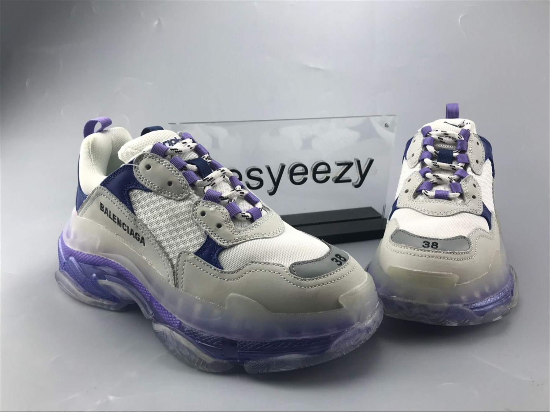 UA TRIPLE S CLEAR SOLE SNEAKER WHITE PURPLE
