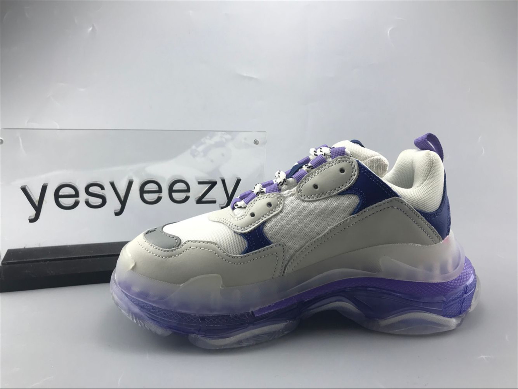UA TRIPLE S CLEAR SOLE SNEAKER WHITE PURPLE