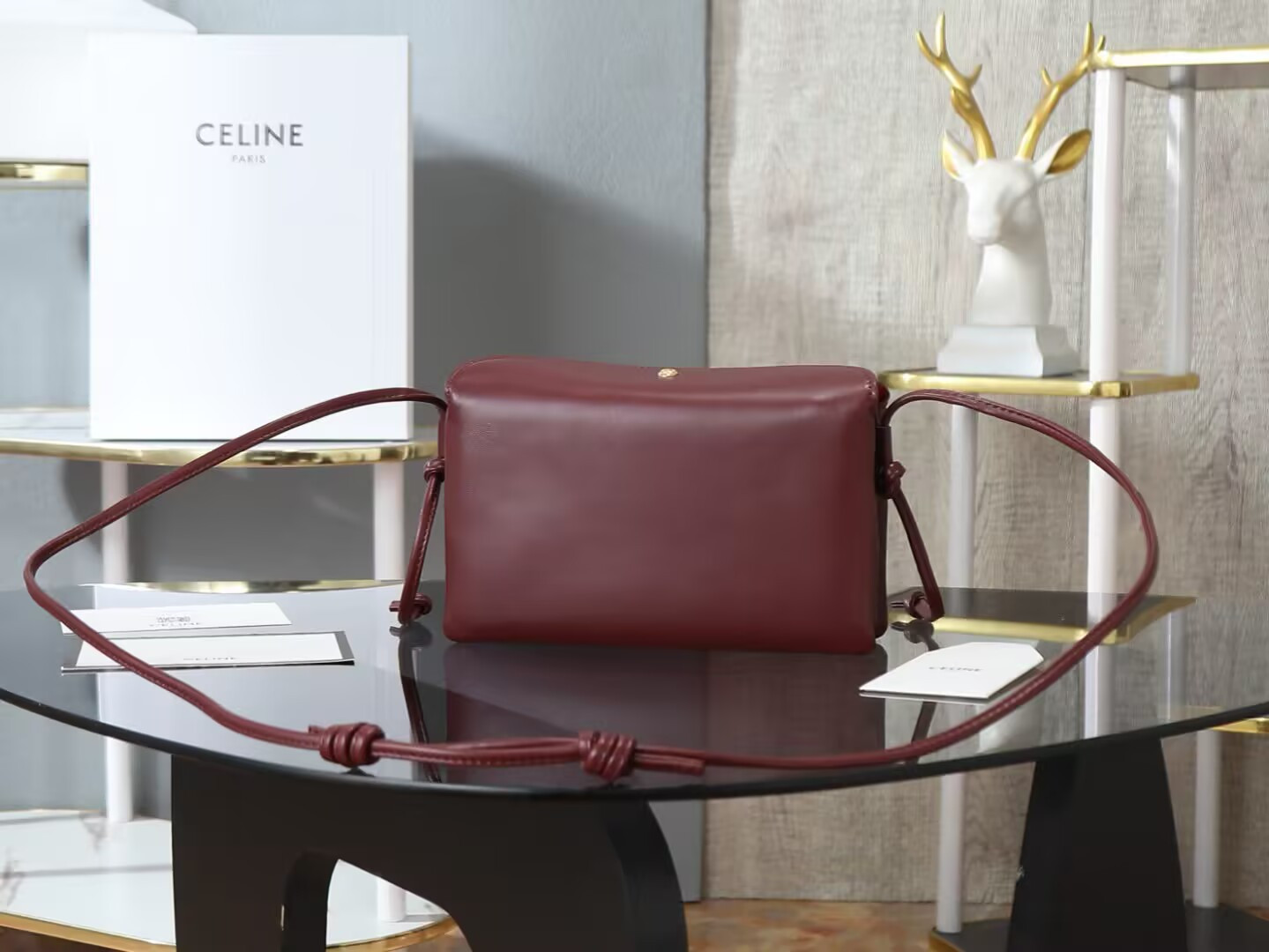 Ce1i*e trio flap in smooth lambskin 22.5x13x3.5cm