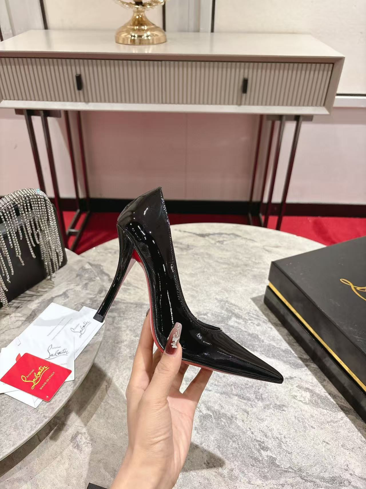ua chr1st1an louboutin cl red-botT0m shoes 10cm heel (cusT0mized, no exchange no return, about 10 days)