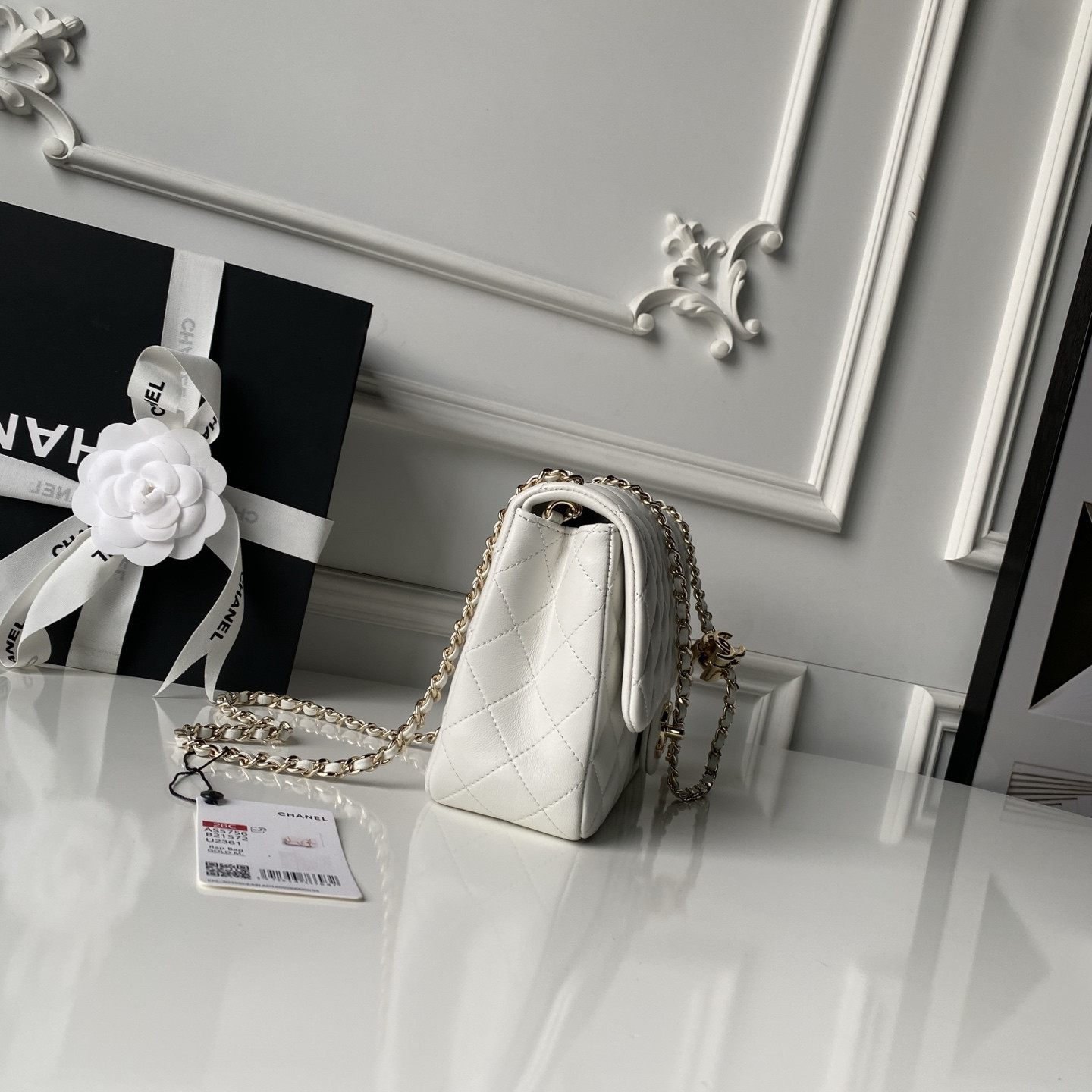 Ch**el classic flap handbag cf as5756 14.5x23.5x7cm
