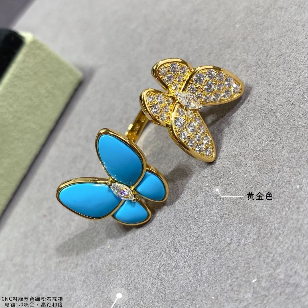 V*n Cl**f & Arpels Blue turquoise butterfly Ring