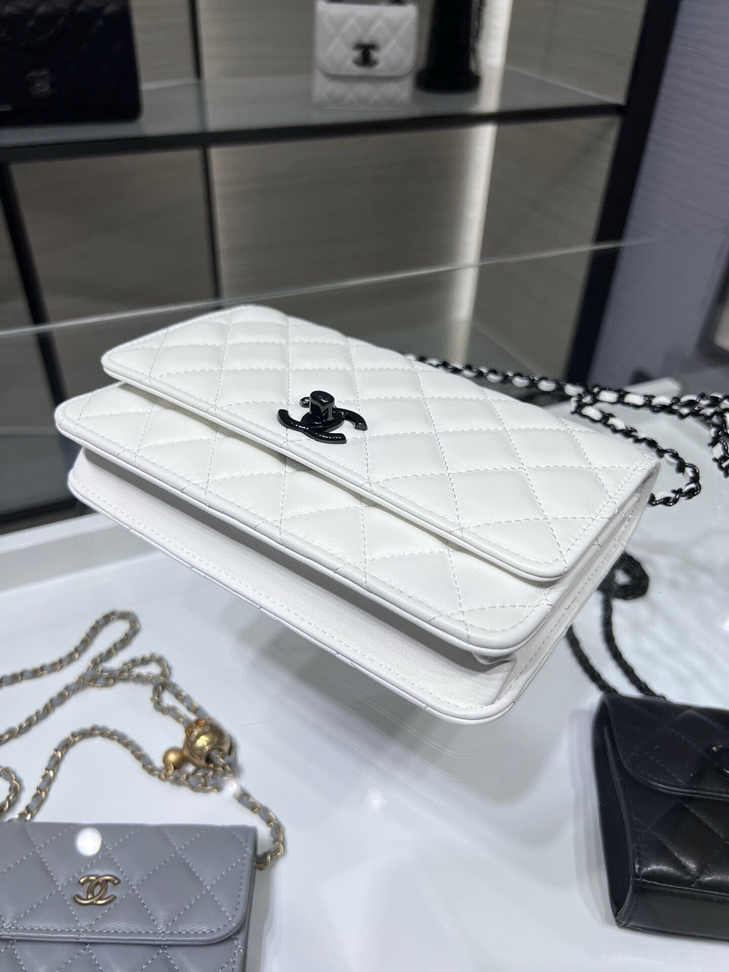 Ch**el woc trendy cc wallet on chain 19x12x3.5cm