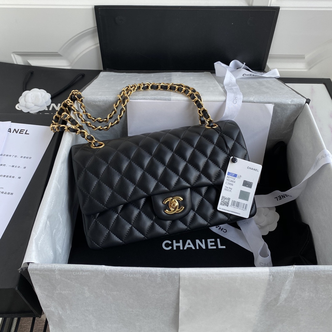 Ch**el classic flap bag a01112 15.5x25x6cm