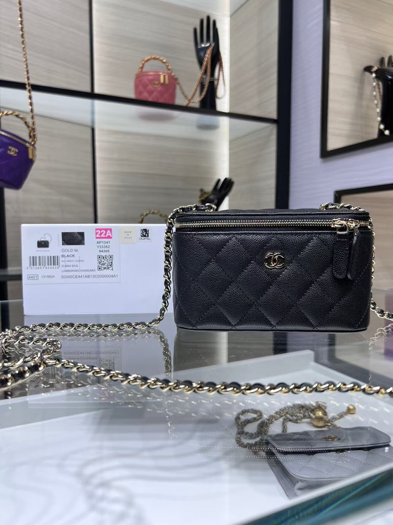 Ch**el Clutch With Chain 10x16x8cm